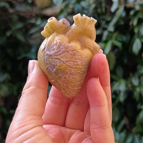 Cœur magnet rose orangé